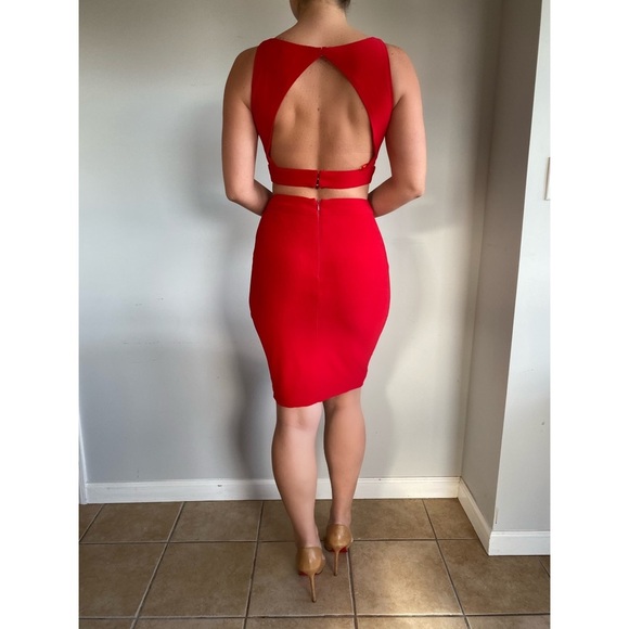 Jovani Skirt Set Red - Picture 2 of 3